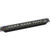POE Gigabitový Patch panel Cat5 19" 12port 1U