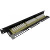 19" patch panel Solarix 24 x RJ45 CAT6 UTP s vyvazovací lištou 1U SX24L-6-UTP-BK-N