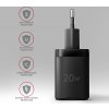 AXAGON ACU-PQ20, nabíječka do sítě 20W, 2x port (USB-A + USB-C), PD3.0/PPS/QC4+/AFC/Apple, černá