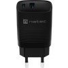 Univerzální USB nabíječka Natec RIBERA GaN 30 W, 1X USB-A, 1X USB-C, černá