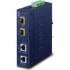 Planet IGT-2205AT, konvertor 2x1Gb, 2xSFP 100/1G/2.5G, -40až+75C, ESD, Backup Link, IP30, 24VAC/12-48VDC