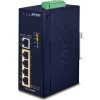 Planet Průmyslový PoE switch, 5x1Gb, 4x PoE 802.3at 36/120W, -40až75°C, dual 12-56VDC, IP40, fanless