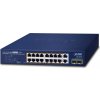 Planet PoE switch 18x1Gb + 2xSFP 1Gb, 16x PoE 802.3at 30/185W, VLAN, extend mód 10Mb-250m