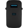 Univerzální USB nabíječka Natec RIBERA GaN 45W, 1X USB-A, 1X USB-C, černá