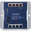 Planet průmyslový plochý switch 8x 1Gb, 4x PoE 30/60W, 48-56V, IP30, -20/60st, fanless