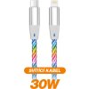 ALIGATOR Datový kabel LIGHT 3A, 30W USB-C/Lightning 1,2m