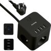 Nabíjecí stanice Huslog 12W 3xzásuvka, 4xUSB černá