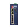 Planet IFGS-624PTF průmyslový L2 switch, 4x 10/100, 2x 1Gb SFP, 4x 802.3at PoE, -40~75°C, 12-54VDC, IP40, fanless, RING