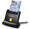 AXAGON CRE-SM2, USB-A StandReader 4-slot čtečka Smart card (eObčanka) + SD/microSD/SIM, kabel 1.3 m