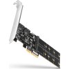 AXAGON PCES-SA4M2, PCIe řadič - 2x interní SATA 6G port + 2x SATA M.2 slot, ASM1164, SP & LP