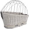 Přepravní proutěný koš na zadní nosič kola - šedý 35x49x55 cm (max. 8kg)
