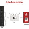 GoSmart prodlužovací kabel 2 m / 4 zásuvky / s vyp. / s USB / bílá-černá / PVC / 1,5 mm2