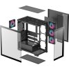 DEEPCOOL skříň CG580 4F / ATX / 4x120mm ARGB fans / 2xUSB 3.0 / panoramatická / tvrzené sklo / černá