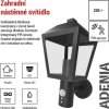 Zahradní nástěnné svítidlo ADENIA, čidlo soumraku, 19,8 x 15 x 29,8 cm, 1 x E27, 15 W