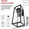 Zahradní nástěnné svítidlo TILLIA, 12,8 x 11 x 27 cm, 1 x E27, 15 W