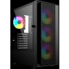 Gembird Fornax 4000 ARGB/Midi Tower/Transpar./Černá