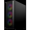 Gembird Fornax 4000 ARGB/Midi Tower/Transpar./Černá