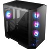 MSI skříň MAG PANO 100R PZ Black/ bez zdroje/ levé a přední sklo/ 4x 120 mm A-RGB fan/ 1x USB-C/ 1x USB3.2/ černá