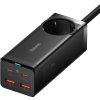 Baseus Rychlonabíječka do sítě GaN3 Pro, 2x USB-C, 2x USB + AC 100W s kabelem USB-C/USB-C černá
