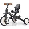 Dětská tříkolka 5v1 Milly Mally Optimus Max s vodící tyčí dark grey