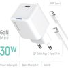 COLORWAY 1x USB-C/ síťová nabíječka/ GaN/ PD/ PPS/ 30W/ Včetně 100cm kabelu/ Bílá