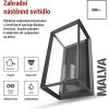 Zahradní nástěnné svítidlo MALVA, 13 x 12 x 25 cm, 1 x E27, 15 W