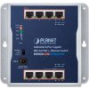 Planet průmyslový plochý switch 8x 1Gb, 8x PoE 30/120W, 48-56V, IP30, -20/60st, fanless