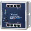 Planet průmyslový plochý switch 8x 1Gb, 8x PoE 30/120W, 48-56V, IP30, -20/60st, fanless