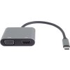 PremiumCord MST adaptér USB-C na HDMI + VGA, rozlišení 4K a FULL HD 1080p