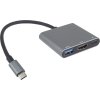 PremiumCord Adaptér USB-C na HDMI + USB3.0 + PD, rozlišení 4K a FULL HD 1080p