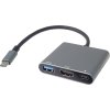 PremiumCord Adaptér USB-C na HDMI + USB3.0 + PD, rozlišení 4K a FULL HD 1080p