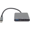 PremiumCord Adaptér USB-C na HDMI + USB3.0 + PD, rozlišení 4K a FULL HD 1080p