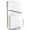 iPega P5S035SA Vertikální Stojan (2xUSB-A) s RGB pro PS5 Slim/PS5 Pro White