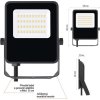 LED reflektor VISIO, 20 W, černý, neutrální bílá