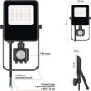 LED reflektor VISIO s pohybovým čidlem, 10 W, černý, neutrální bílá