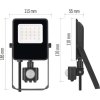 LED reflektor VISIO s pohybovým čidlem, 10 W, černý, neutrální bílá