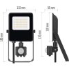 LED reflektor VISIO s pohybovým čidlem, 20 W, černý, neutrální bílá