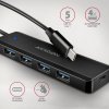 AXAGON HUE-C1C, 4x USB 5Gbps TRAVEL hub, USB-C napájecí konektor, kabel USB-C 19cm