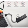 AXAGON HUE-C1A, 4x USB 5Gbps TRAVEL hub, USB-C napájecí konektor, kabel USB-A 19cm