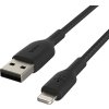 BELKIN kabel oplétaný USB-A - Lightning, 1m, černý