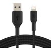 BELKIN kabel oplétaný USB-A - Lightning, 1m, černý