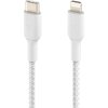 BELKIN kabel oplétaný USB-C - Lightning, 1m, bílý