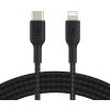 BELKIN kabel oplétaný USB-C - Lightning, 1m, černý