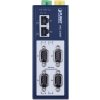 Planet MODBUS průmyslová brána RS-232/422/485 na IP, 4x COM, 100Base-TX, RTU/ACSII, -40až+75°C, 12-48VDC, IP40