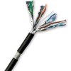 DATACOM S/FTP drát CAT7  PE,Fca  500m cívka, plášť černý  OUTDOOR