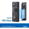TP-Link Tapo D205, Chytrý Video zvonek, 3MP kamera, detekce osob, 160° zorné pole, IP54, SD slot, bez hubu