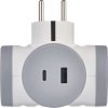 Rozbočovací zásuvka 2×, 1×USB-A+1×USB-C, bílo-šedá