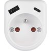 Rozbočovací zásuvka 1×, 1×USB-A+1×USB-C, bílá