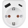 Rozbočovací zásuvka 1×, 1×USB-A+1×USB-C, bílá
