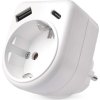 Rozbočovací zásuvka 1×, 1×USB-A+1×USB-C, bílá